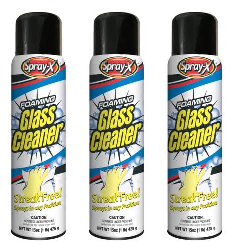 [SPX15GC*3] Limpiador De Vidrios En Espuma Spray X 425 G (15 Oz) 3 Pzs